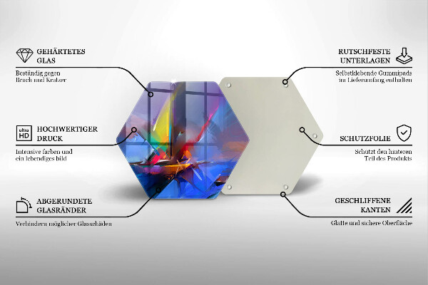Glas Herdabdeckplatte Gemalte Abstraktion