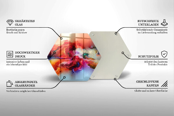 Glas Herdabdeckplatte Rauchige Abstraktion