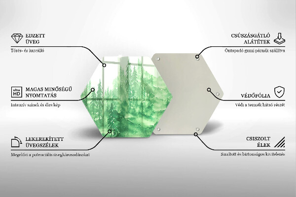 Glas Herdabdeckplatte Gemalter Wald