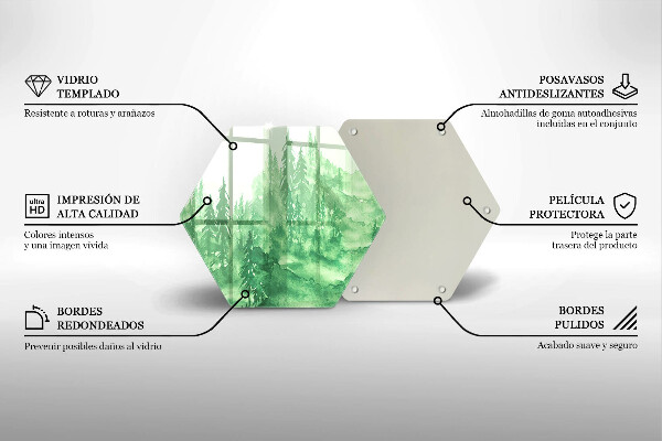 Glas Herdabdeckplatte Gemalter Wald