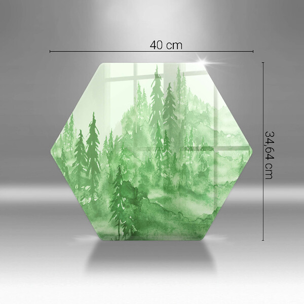 Glas Herdabdeckplatte Gemalter Wald