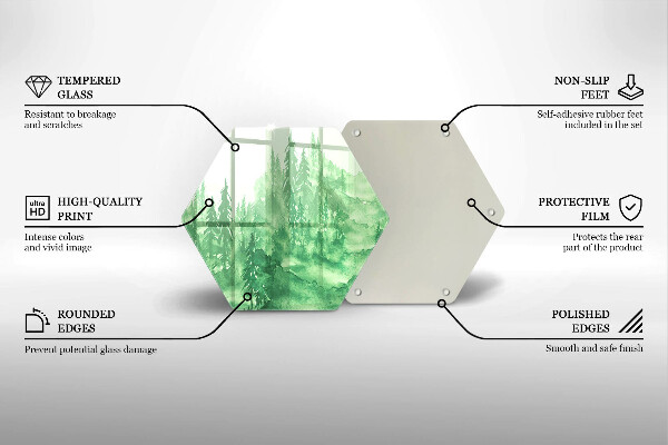Glas Herdabdeckplatte Gemalter Wald