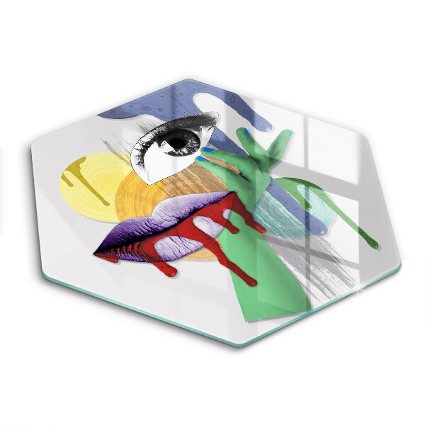 Glas Ceranfeldabdeckung Abstrakte Kunstcollage