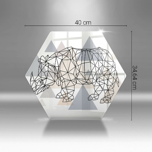 Glas Ceranfeldabdeckung Line-Art-Nashorn