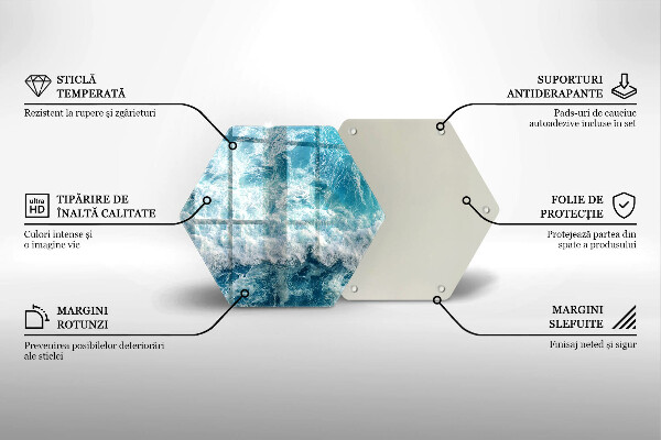 Glas Ceranfeldabdeckung Meerwasserwellen