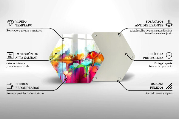 Glas Ceranfeldabdeckung Bemalte Blumen