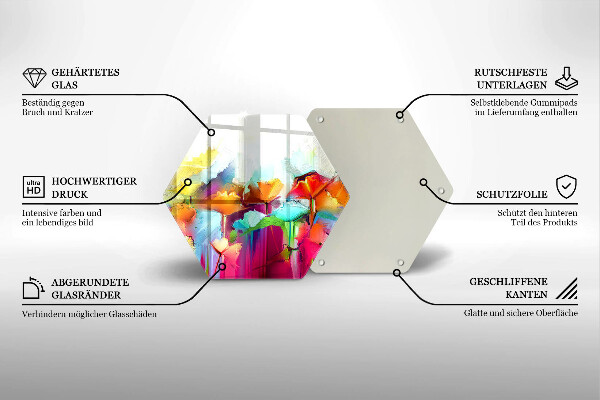 Glas Ceranfeldabdeckung Bemalte Blumen