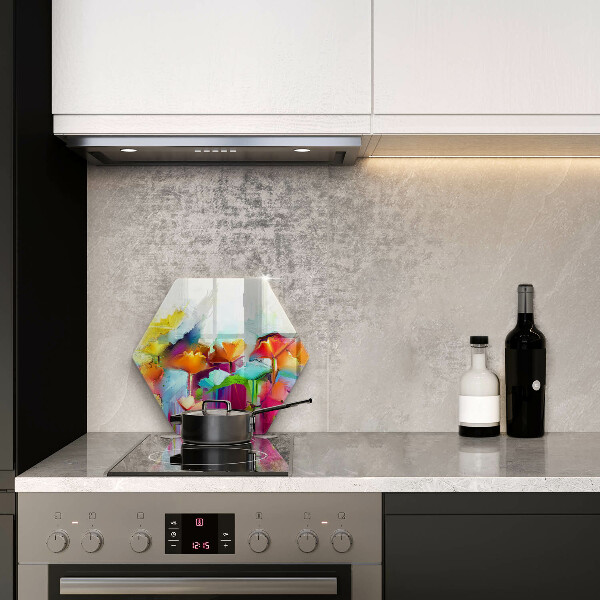 Glas Ceranfeldabdeckung Bemalte Blumen