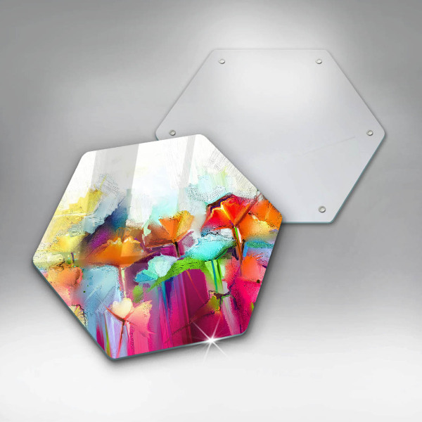 Glas Ceranfeldabdeckung Bemalte Blumen