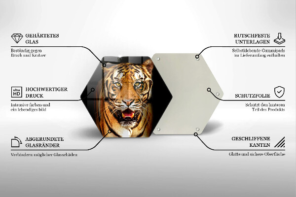 Glas Ceranfeldabdeckung Wildtiertiger