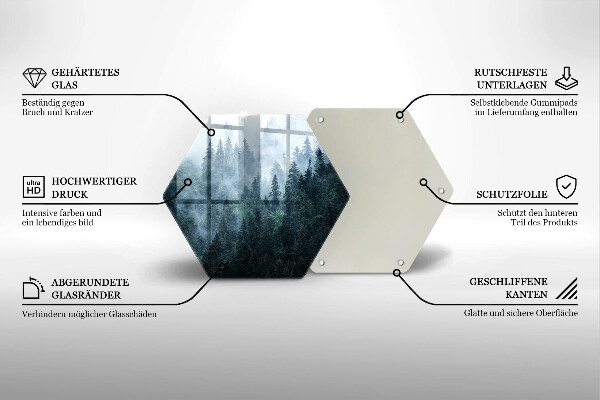 Glas Ceranfeldabdeckung Waldbäume und Nebel