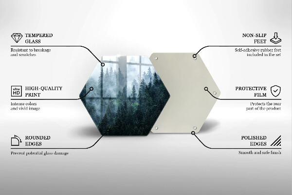 Glas Ceranfeldabdeckung Waldbäume und Nebel