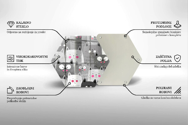 Glas Ceranfeldabdeckung Katzenillustration