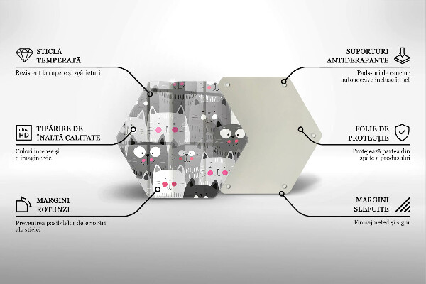 Glas Ceranfeldabdeckung Katzenillustration