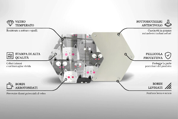 Glas Ceranfeldabdeckung Katzenillustration