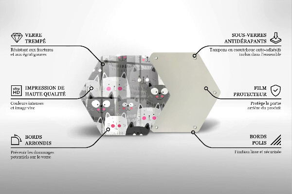 Glas Ceranfeldabdeckung Katzenillustration