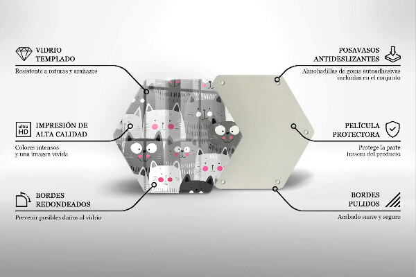 Glas Ceranfeldabdeckung Katzenillustration