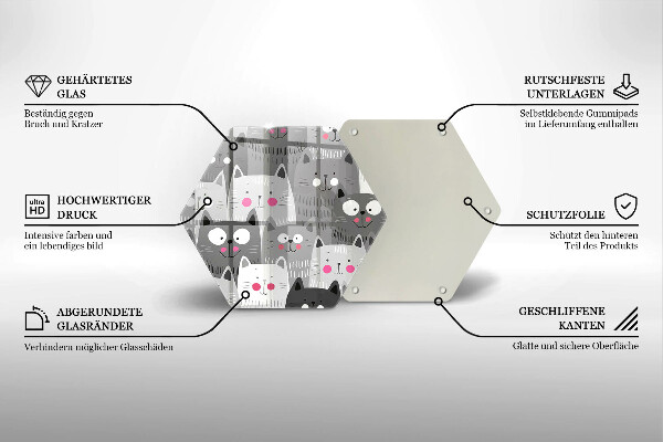 Glas Ceranfeldabdeckung Katzenillustration