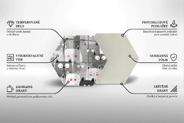 Glas Ceranfeldabdeckung Katzenillustration
