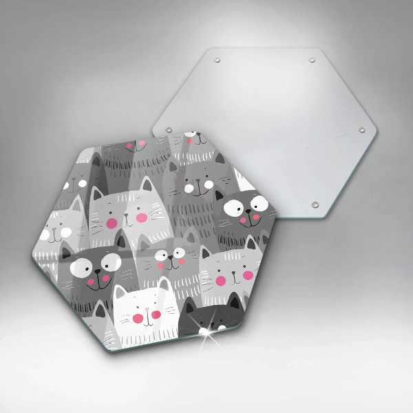 Glas Ceranfeldabdeckung Katzenillustration