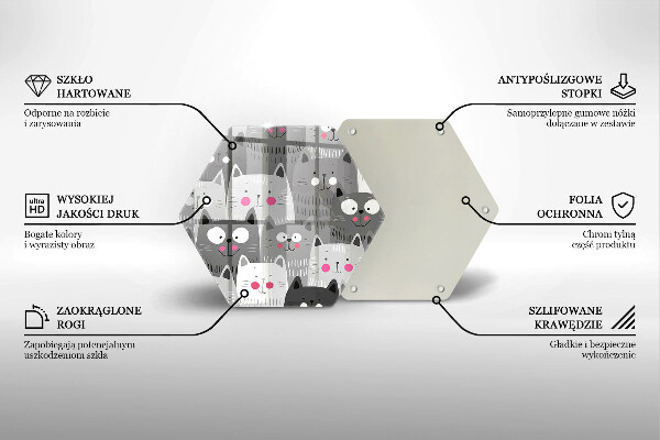 Glas Ceranfeldabdeckung Katzenillustration