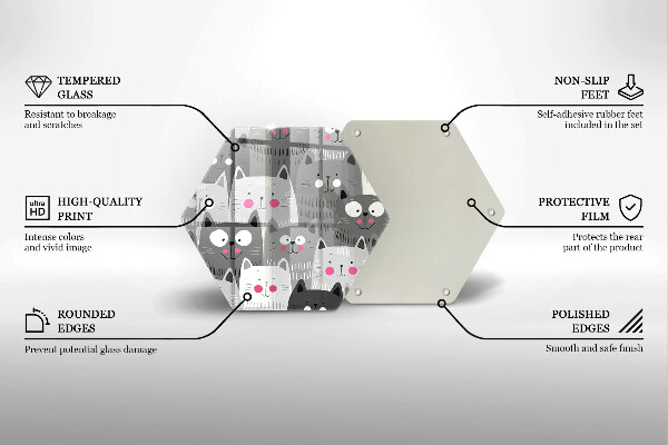 Glas Ceranfeldabdeckung Katzenillustration