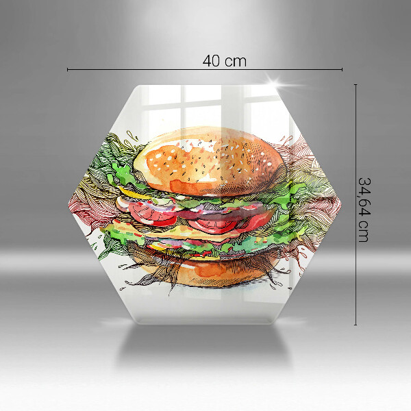 Glas Herdabdeckplatte Hamburger-Zeichnung