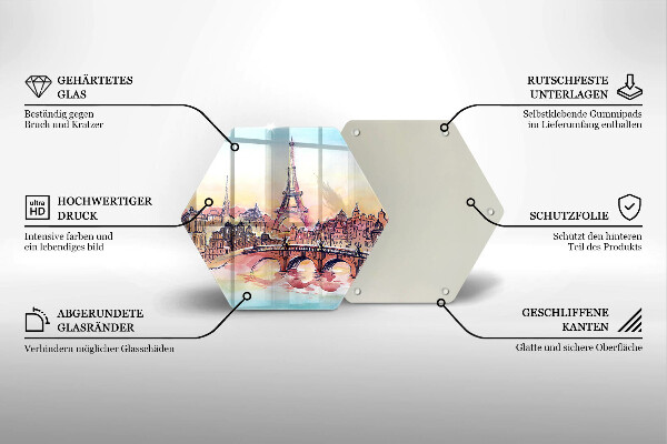 Glas Herdabdeckplatte Landschaft des Pariser Eiffelturms