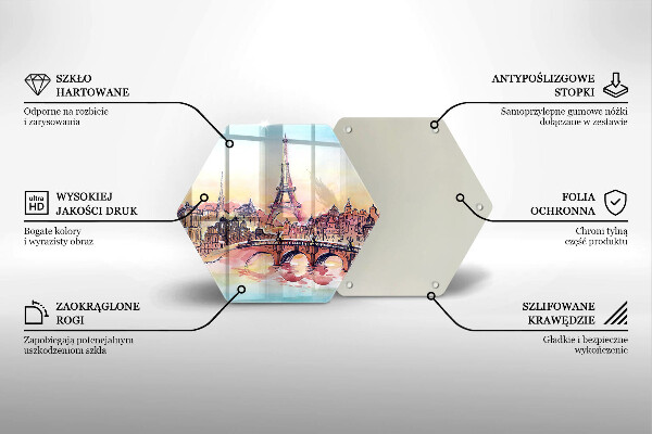 Glas Herdabdeckplatte Landschaft des Pariser Eiffelturms