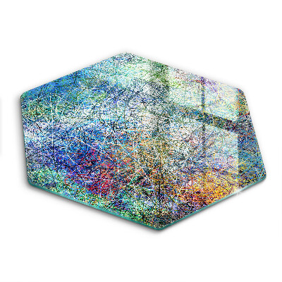 Glas Herdabdeckplatte Bunte Linienabstraktion