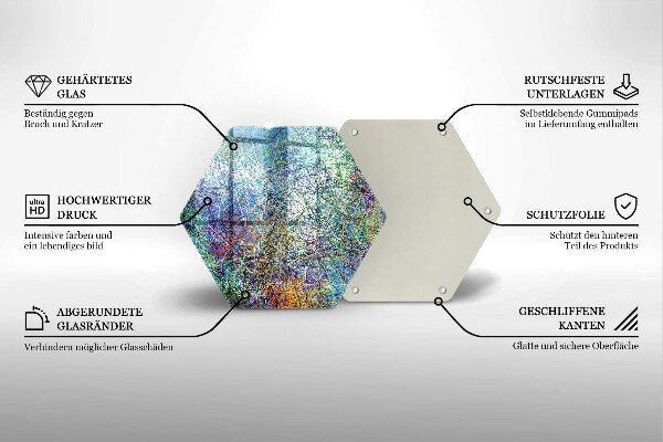 Glas Herdabdeckplatte Bunte Linienabstraktion