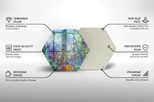 Glas Herdabdeckplatte Bunte Linienabstraktion