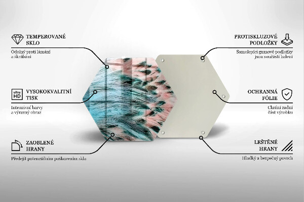 Glas Herdabdeckplatte Boho-Vogelfedern
