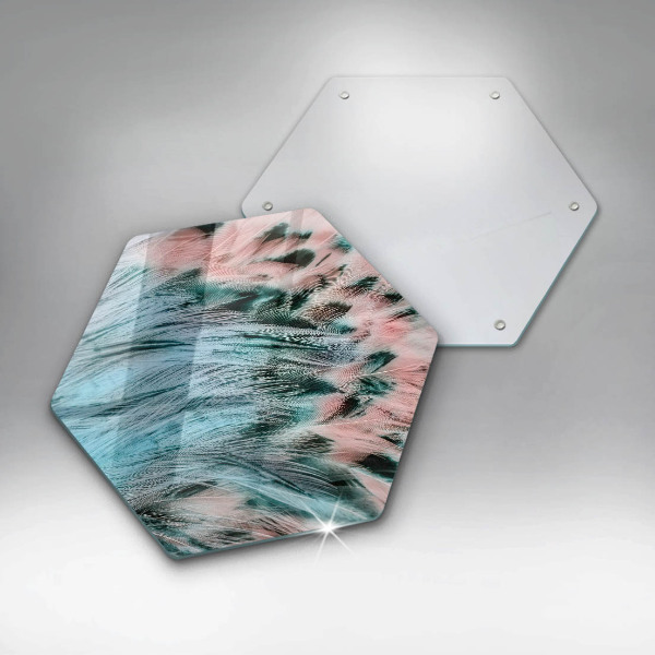 Glas Herdabdeckplatte Boho-Vogelfedern