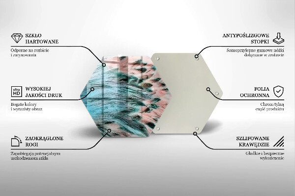 Glas Herdabdeckplatte Boho-Vogelfedern