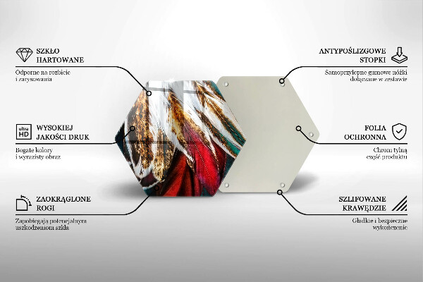 Glas Herdabdeckplatte Boho-Vogelfedern