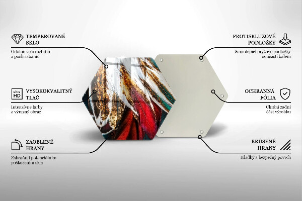 Glas Herdabdeckplatte Boho-Vogelfedern