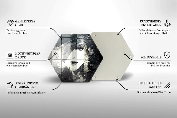 Glas Herdabdeckplatte Gemälde einer Frau