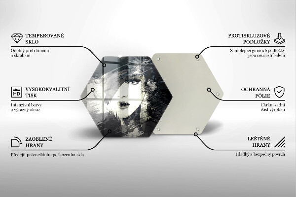 Glas Herdabdeckplatte Gemälde einer Frau