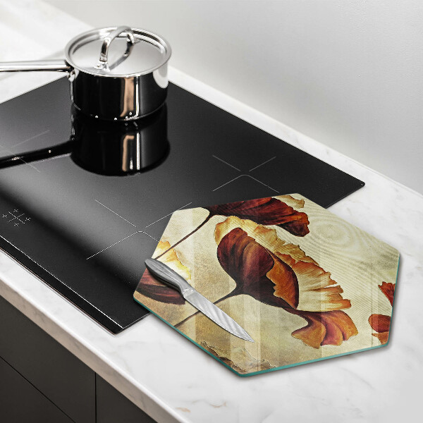 Glas Herdabdeckplatte Bemalte Boho-Blumen