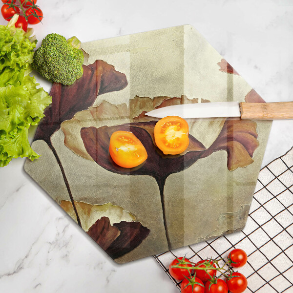 Glas Herdabdeckplatte Bemalte Boho-Blumen