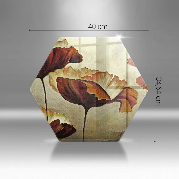 Glas Herdabdeckplatte Bemalte Boho-Blumen