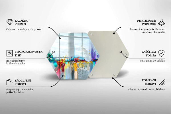 Glas Herdabdeckplatte Gemalte Abstraktion