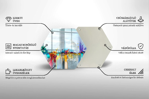 Glas Herdabdeckplatte Gemalte Abstraktion