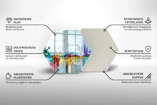 Glas Herdabdeckplatte Gemalte Abstraktion