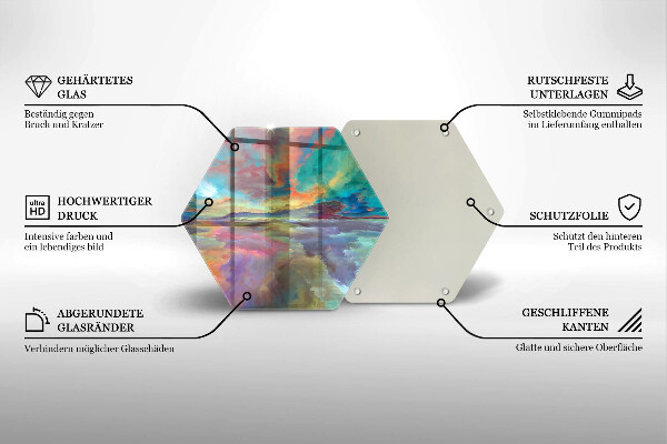 Glas Herdabdeckplatte Bunter Himmel