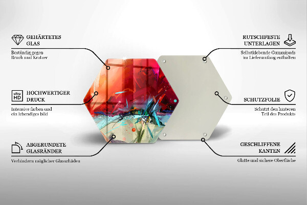 Glas Herdabdeckplatte Gemalte Abstraktion