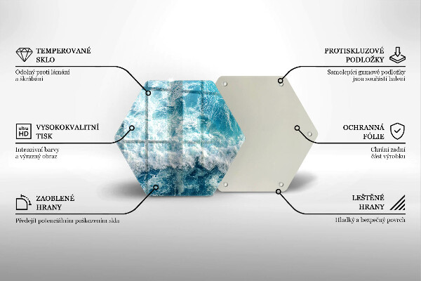 Glas Herdabdeckplatte Meerwasserwellen