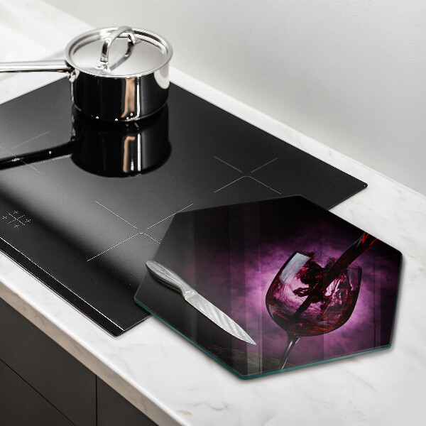 Glas Herdabdeckplatte Ein Glas Wein