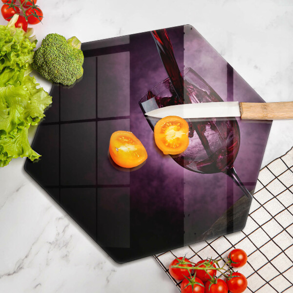 Glas Herdabdeckplatte Ein Glas Wein